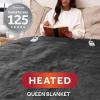 imageSunbeam Electric Royal Luxe Microplush Heated Blanket 12 Heat Settings 12Hour Auto ShutOff Fast Heating Warm ampamp Cozy Machine Washable Mushroom Color Full 84quot x 72quotNight Fog