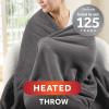 imageSunbeam Electric Royal Luxe Microplush Heated Blanket 12 Heat Settings 12Hour Auto ShutOff Fast Heating Warm ampamp Cozy Machine Washable Dove Gray Color Twin 84quot x 62quotDove Grey