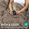 imageSunbeam Electric Royal Luxe Microplush Heated Blanket 12 Heat Settings 12Hour Auto ShutOff Fast Heating Warm ampamp Cozy Machine Washable Dove Gray Color Twin 84quot x 62quotMushroom