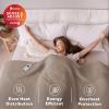 imageSunbeam Electric Royal Luxe Microplush Heated Blanket 12 Heat Settings 12Hour Auto ShutOff Fast Heating Warm ampamp Cozy Machine Washable Dove Gray Color Twin 84quot x 62quotMushroom
