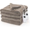 imageSunbeam Electric Royal Luxe Microplush Heated Blanket 12 Heat Settings 12Hour Auto ShutOff Fast Heating Warm ampamp Cozy Machine Washable Dove Gray Color Twin 84quot x 62quotMushroom