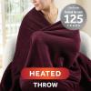 imageSunbeam Electric Royal Luxe Microplush Heated Blanket 12 Heat Settings 12Hour Auto ShutOff Fast Heating Warm ampamp Cozy Machine Washable Dove Gray Color Twin 84quot x 62quotCabernet