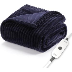 imageSunbeam Royal Posh Night Fog Heated Blanket  FullAdmiral Blue