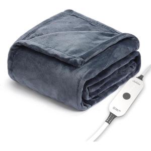 imageSunbeam Royal Posh Night Fog Heated Blanket  FullRain Storm Blue