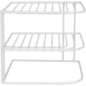 image:imageHome Basics 3Tier Kitchen Corner Counter Shelf and Cabinet Organizer Heavy Duty Wire Shelf in WhiteSingle Pack