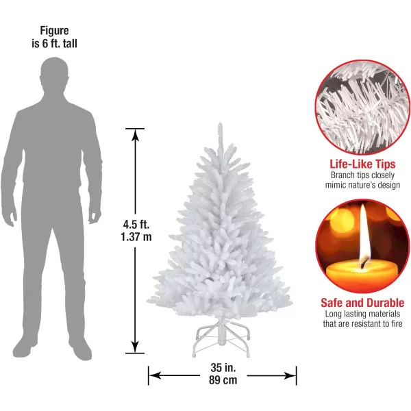 National Tree Company Artificial Christmas Tree  Includes Stand  Dunhill White Fir  45 ft45 ft White