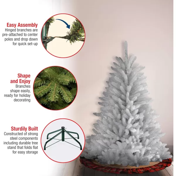 National Tree Company Artificial Christmas Tree  Includes Stand  Dunhill White Fir  45 ft45 ft White