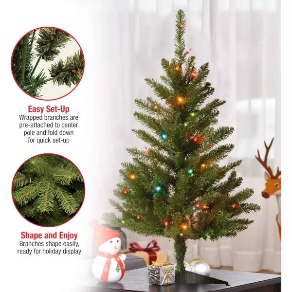 National Tree Company Artificial PreLit Mini Christmas Tree Green Kingswood Fir Multicolor Lights Includes Stand 3 FeetNational Tree Company Artificial PreLit Mini Christmas Tree Green Kingswood Fir Multicolor Lights Includes Stand 3 Feet