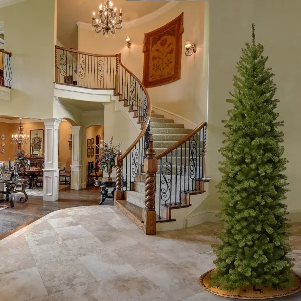 National Tree Company Artificial Slim Christmas Tree Green North Valley Spruce Includes Stand 9 FeetNational Tree Company Artificial Slim Christmas Tree Green North Valley Spruce Includes Stand 9 Feet