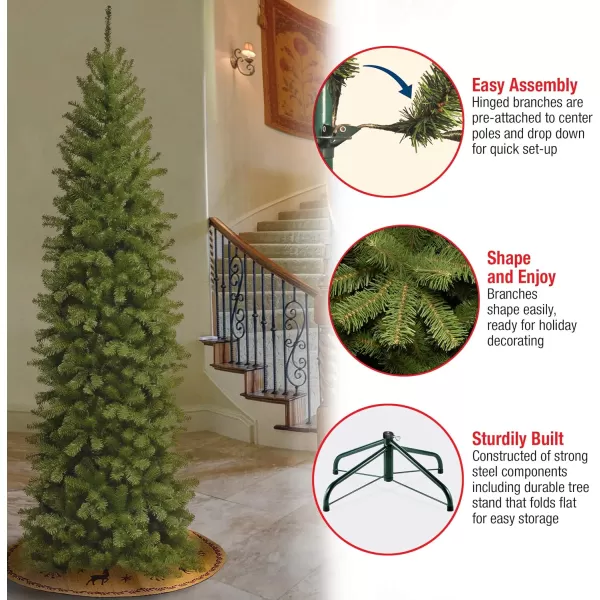 National Tree Company Artificial Slim Christmas Tree Green North Valley Spruce Includes Stand 9 FeetNational Tree Company Artificial Slim Christmas Tree Green North Valley Spruce Includes Stand 9 Feet