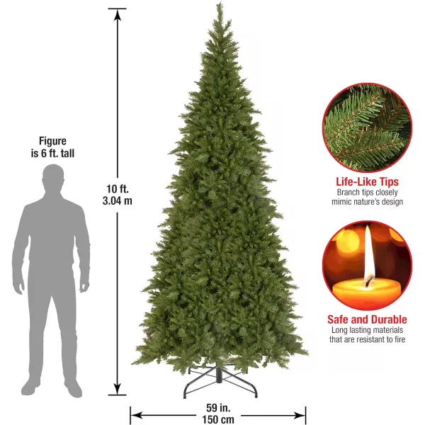 National Tree Company Feel Real Artificial Giant Slim Christmas Tree Green Tiffany Fir Includes Stand 10 Feet10 ft