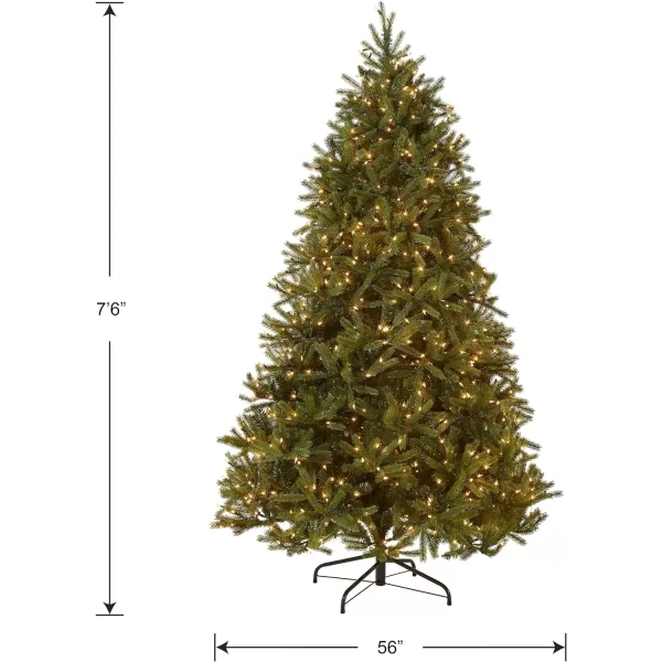 National Tree Company Feel Real Prelit Artificial Christmas Tree  Includes Prestrung White Lights and Stand  Jersey Fraser Fir Medium  75 ft75 ft