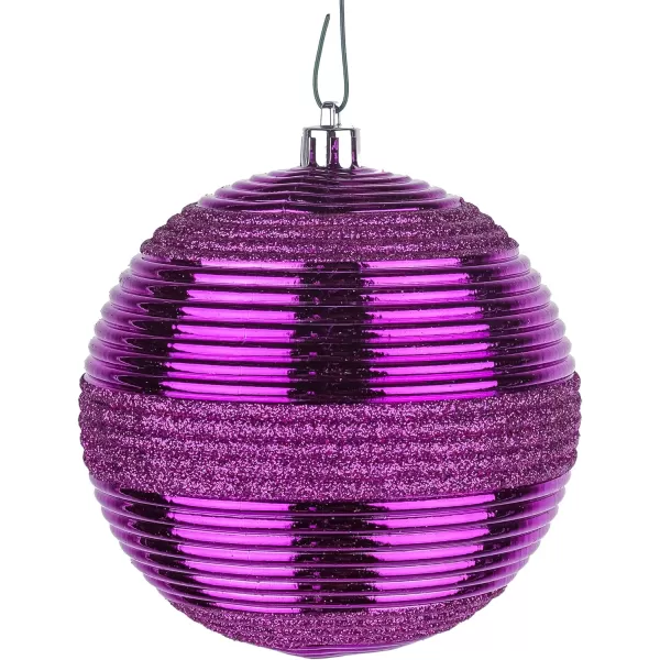 National Tree Company First Traditions Christmas Tree Ornaments Purple with Glitter Stripes Set of 6National Tree Company First Traditions Christmas Tree Ornaments Purple with Glitter Stripes Set of 6