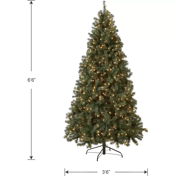 National Tree Company PreLit Artificial Full Christmas Tree Blue North Valley Spruce White Lights Includes Stand 65 feet65 ft