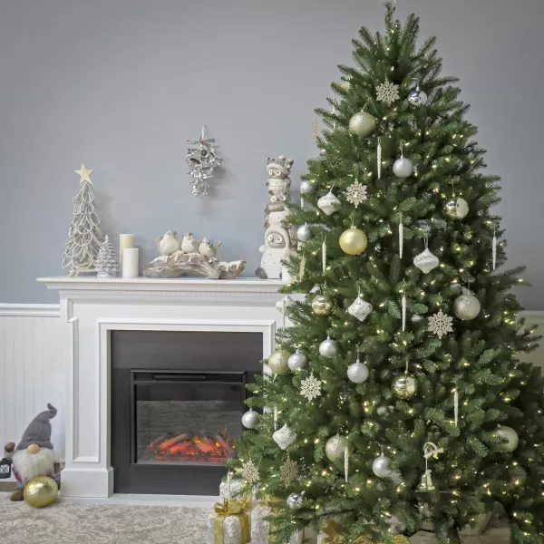 National Tree Company PreLit Artificial Full Christmas Tree Green Dunhill Fir Clear Lights Includes PowerConnect and Stand 9 Feet65 ft Tree