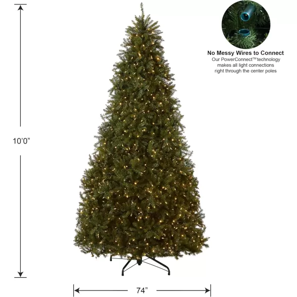 National Tree Company PreLit Artificial Full Christmas Tree Green Dunhill Fir Dual Color LED Lights Includes PowerConnect and Stand 75 Feet10 ft Christmas Tree