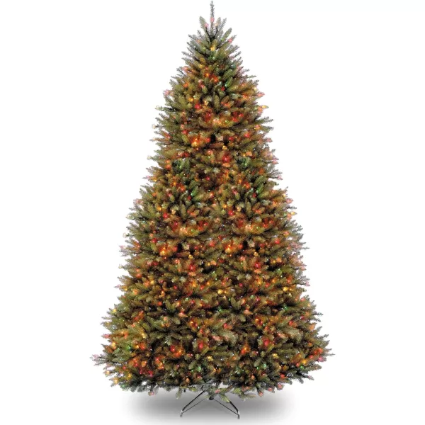 National Tree Company PreLit Artificial Full Christmas Tree Green Dunhill Fir Dual Color LED Lights Includes PowerConnect and Stand 75 Feet12 ft Christmas Tree