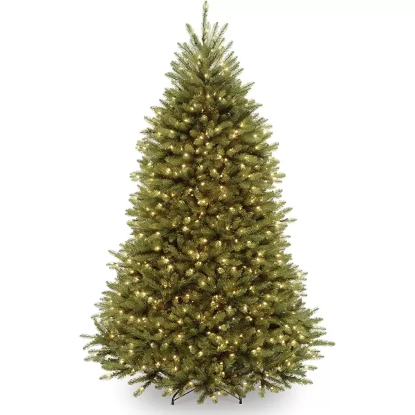 National Tree Company PreLit Artificial Full Christmas Tree Green Dunhill Fir Dual Color LED Lights Includes PowerConnect and Stand 75 Feet7 ft Christmas Tree  Christmas Wreath Green