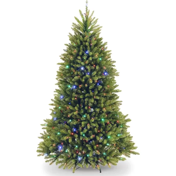 National Tree Company PreLit Artificial Full Christmas Tree Green Dunhill Fir Dual Color LED Lights Includes PowerConnect and Stand 75 Feet7 ft Christmas Tree