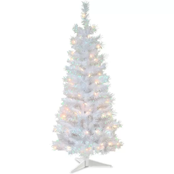 National Tree Company PreLit Artificial Mini Christmas Tree Green Kincaid Spruce White Lights Includes Stand 4 Feet4 ft Tree  Christmas Tree White Tinsel