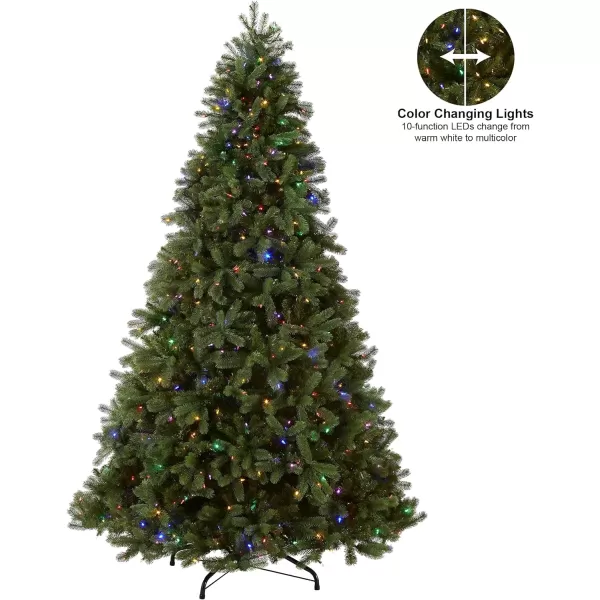 National Tree Company PreLit Feel Real Artificial Full Downswept Christmas Tree Green Douglas Fir Dual Color LED Lights Includes PowerConnect and Stand 65 Feet9 ft