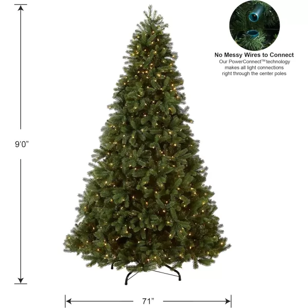 National Tree Company PreLit Feel Real Artificial Full Downswept Christmas Tree Green Douglas Fir Dual Color LED Lights Includes PowerConnect and Stand 65 Feet9 ft