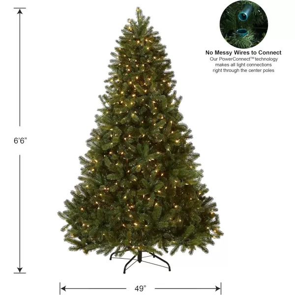 National Tree Company PreLit Feel Real Artificial Full Downswept Christmas Tree Green Douglas Fir Dual Color LED Lights Includes PowerConnect and Stand 65 Feet65 ft