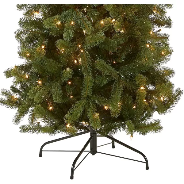 National Tree Company PreLit Feel Real Artificial Slim Downswept Christmas Tree Green Douglas Fir White Lights Includes Stand 75 feet65 ft