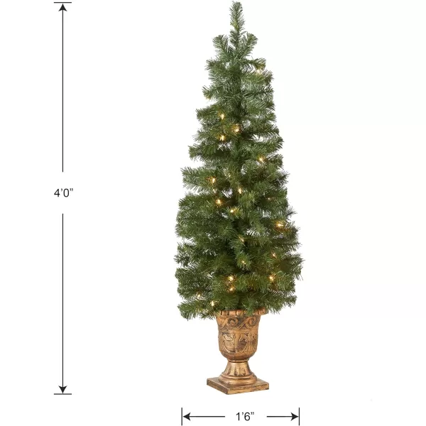 National Tree Company Prelit Artificial Christmas Tree For Entrances  Includes Prestrung White Lights and Stand  Montclair Spruce  5 ft4 ft Tree