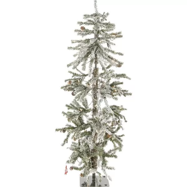 HGTV Home Collection PreLit Snowy Quinn Valley Ultra Slim Snowy Pinecone Tree Green with Clear Incandescent Lights Plug in 4ftHGTV Home Collection PreLit Snowy Quinn Valley Ultra Slim Snowy Pinecone Tree Green with Clear Incandescent Lights Plug in 4ft