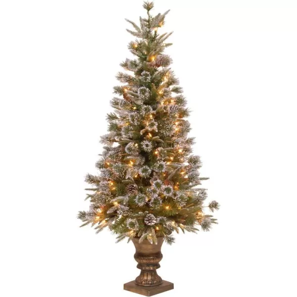 National Tree 4 Foot Feel Real Liberty Pine Entrance Tree with Snow Cones and 100 Clear Lights in Decorative Urn PELB730640National Tree 4 Foot Feel Real Liberty Pine Entrance Tree with Snow Cones and 100 Clear Lights in Decorative Urn PELB730640