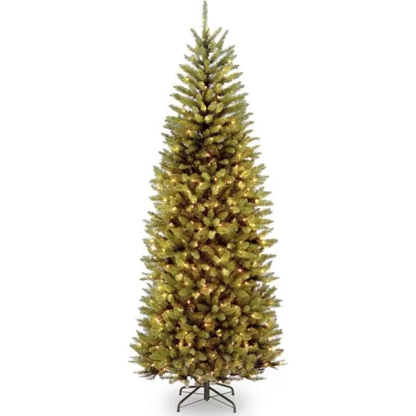 National Tree Company Artificial PreLit Slim Christmas Tree Green Kingswood Fir Dual Color LED Lights Includes Stand 75 Feet75 ft