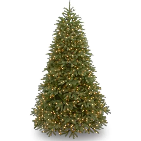 National Tree Company Feel Real Prelit Artificial Christmas Tree  Includes Prestrung White Lights and Stand  Jersey Fraser Fir Medium  75 ft75 ft