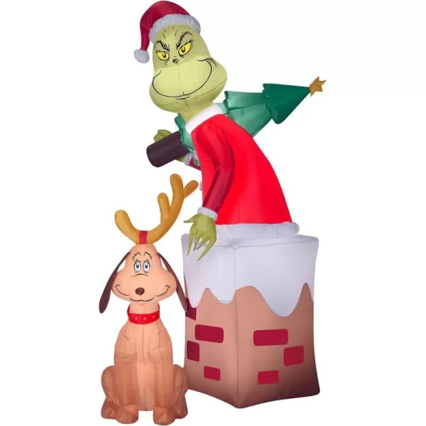 National Tree Company Inflatable Grinch in A Chimney with Max The Dog LED Lights Plug in Christmas Collection 66 InchesNational Tree Company Inflatable Grinch in A Chimney with Max The Dog LED Lights Plug in Christmas Collection 66 Inches