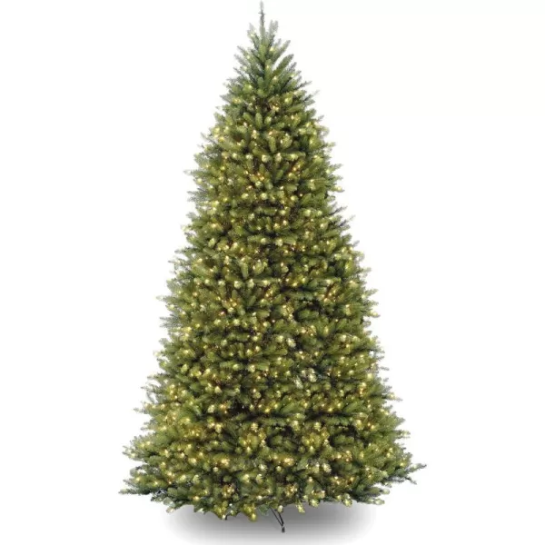 National Tree Company PreLit Artificial Full Christmas Tree Green Dunhill Fir Dual Color LED Lights Includes PowerConnect and Stand 75 Feet10 ft Christmas Tree