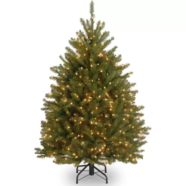 National Tree Company PreLit Artificial Mini Christmas Tree Green Dunhill Fir White Lights Includes Stand 4 Feet4 ft Green