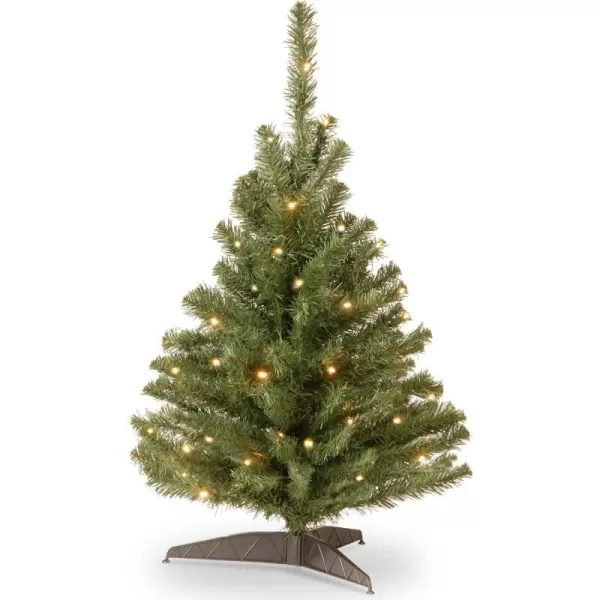 National Tree Company PreLit Artificial Mini Christmas Tree Green Kincaid Spruce White Lights Includes Stand 4 Feet3 ft Tree