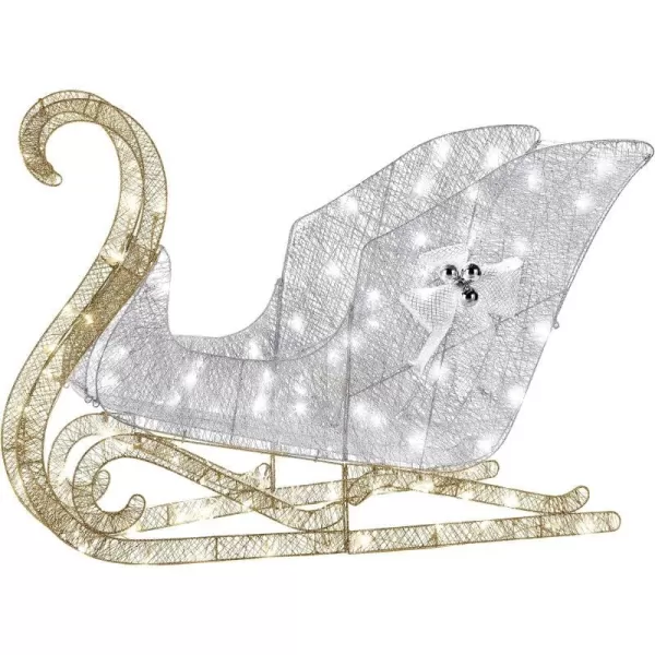 National Tree Company lit Artificial Christmas Dcor Includes PreStrung White LED Lights and Ground Stakes Crystal Sleigh48 48Inch MulticolorNational Tree Company lit Artificial Christmas Dcor Includes PreStrung White LED Lights and Ground Stakes Crystal Sleigh48 48Inch Multicolor