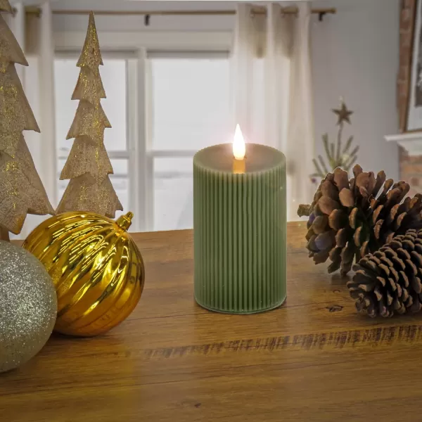 HGTV Home Collection 3 x 9 Georgetown Real Motion Flameless LED Candle with Remote GreenHGTV Home Collection 3 x 9 Georgetown Real Motion Flameless LED Candle with Remote Green