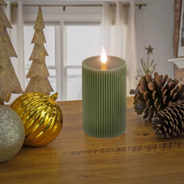 HGTV Home Collection Georgetown Real Motion Flameless Candle With Remote Green with Warm White LED Lights Battery Powered 10 inHGTV Home Collection Georgetown Real Motion Flameless Candle With Remote Green with Warm White LED Lights Battery Powered 10 in