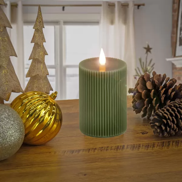 HGTV Home Collection Georgetown Real Motion Flameless Candle With Remote Green with Warm White LED Lights Battery Powered 11 inHGTV Home Collection Georgetown Real Motion Flameless Candle With Remote Green with Warm White LED Lights Battery Powered 11 in