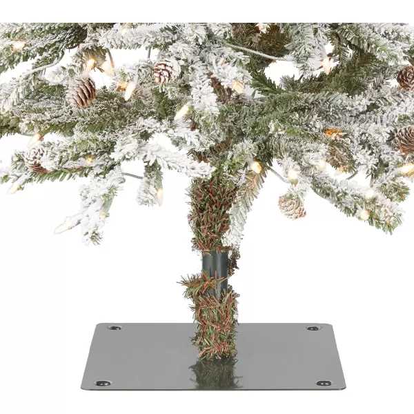 HGTV Home Collection PreLit Snowy Quinn Valley Ultra Slim Snowy Pinecone Tree Green with Clear Incandescent Lights Plug in 6ftHGTV Home Collection PreLit Snowy Quinn Valley Ultra Slim Snowy Pinecone Tree Green with Clear Incandescent Lights Plug in 6ft