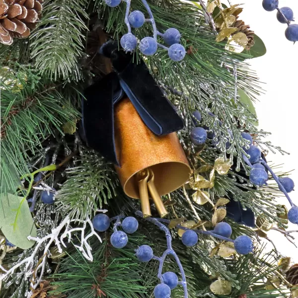 HGTV Home Collection Unlit Swiss Chic Artificial Topiary Tree with Pinecones Berries and Bells Unlit HGTV Home Collection Blue 26inHGTV Home Collection Unlit Swiss Chic Artificial Topiary Tree with Pinecones Berries and Bells Unlit HGTV Home Collection Blue 26in