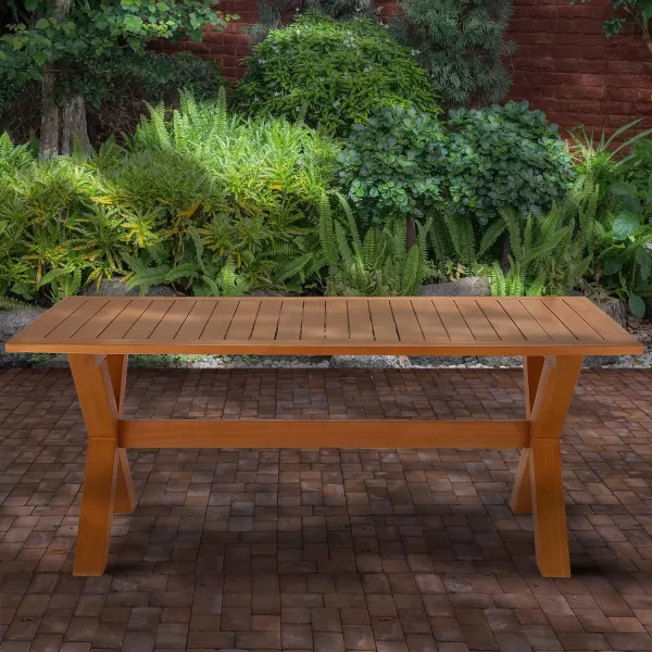 National Outdoor Living Eucalyptus Wood Patio Picnic Style TableNational Outdoor Living Eucalyptus Wood Patio Picnic Style Table