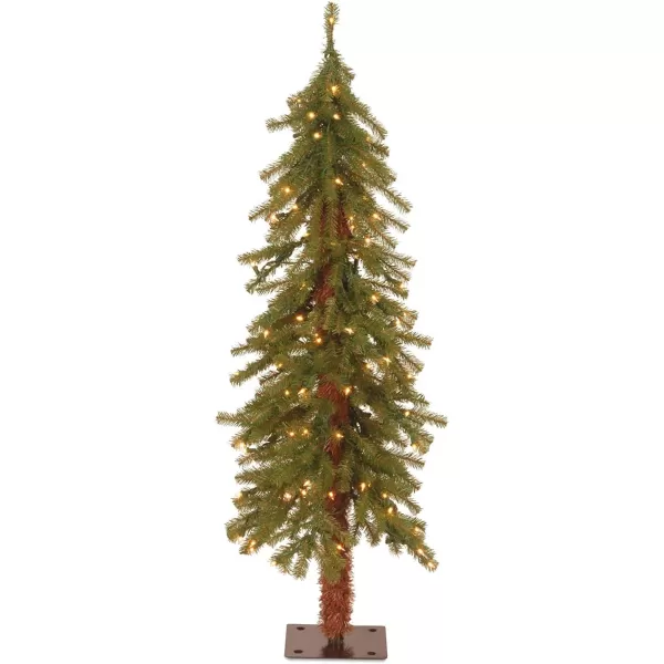 National Tree Company Artificial Christmas Tree  Hickory Cedar  5 ft6 ft Tree  Prelit Trees Green 4 ft