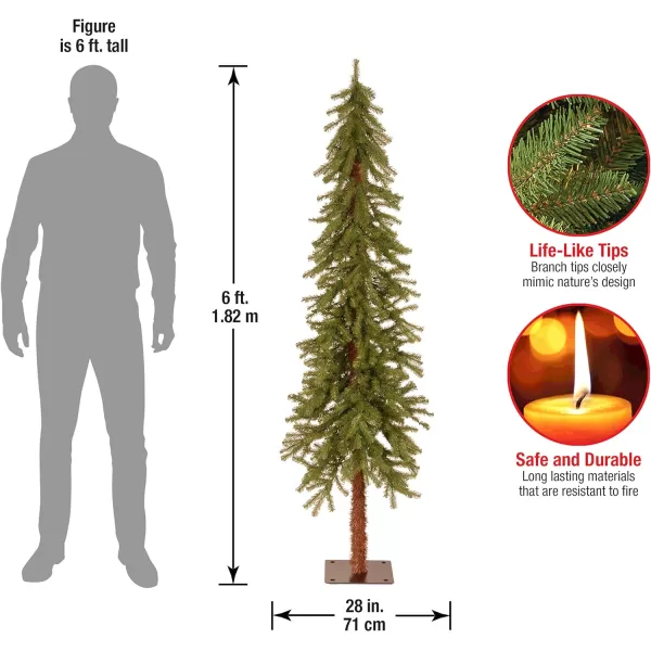 National Tree Company Artificial Christmas Tree  Hickory Cedar  5 ft6 ft Tree  Prelit Trees Green 4 ft