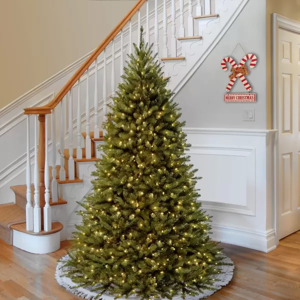 National Tree Company Artificial PreLit Medium Christmas Tree Green Kingswood Fir Dual Color LED Lights Includes Stand 75 Feet75 ft