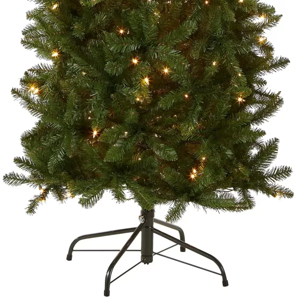 National Tree Company Artificial PreLit Slim Christmas Tree Green Kingswood Fir White Lights Includes Stand 7 Feet7 ft Whitegreen