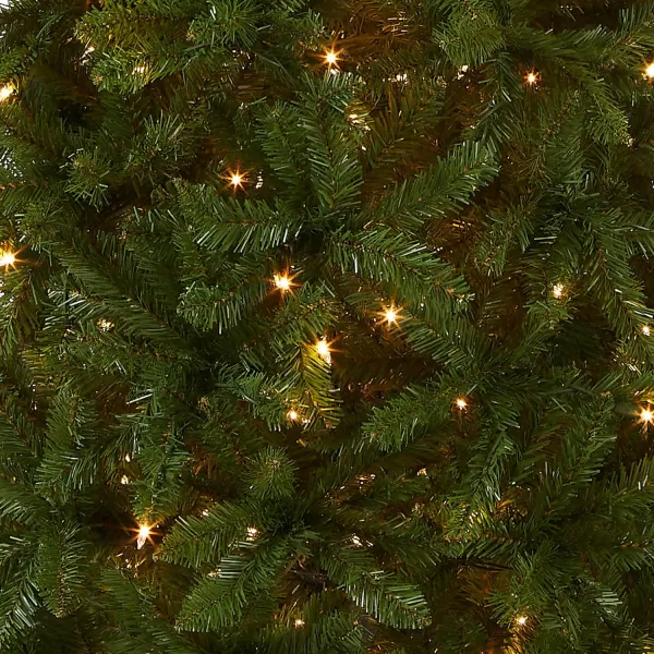 National Tree Company Artificial PreLit Slim Christmas Tree Green Kingswood Fir White Lights Includes Stand 7 Feet7 ft Whitegreen