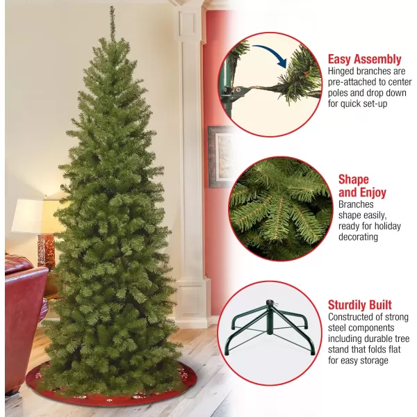 National Tree Company Artificial Slim Christmas Tree Green North Valley Spruce Includes Stand 75 FeetNational Tree Company Artificial Slim Christmas Tree Green North Valley Spruce Includes Stand 75 Feet